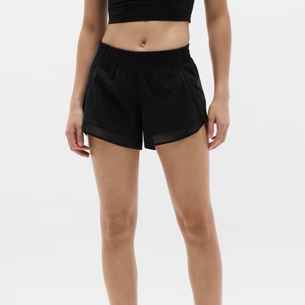 Athleta Mesh Racer Run‎ 4" Short Black Women's Small Running Athletic Short